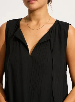 Beach Edit Gathered Neck Mini Dress