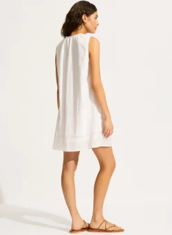 Beach Edit Gathered Neck Mini Dress