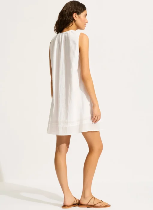 Beach Edit Gathered Neck Mini Dress