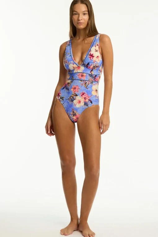 Blue Hawaii Spliced One Piece