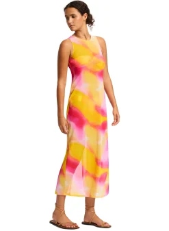 Colour Crush Mesh Midi Cover Up