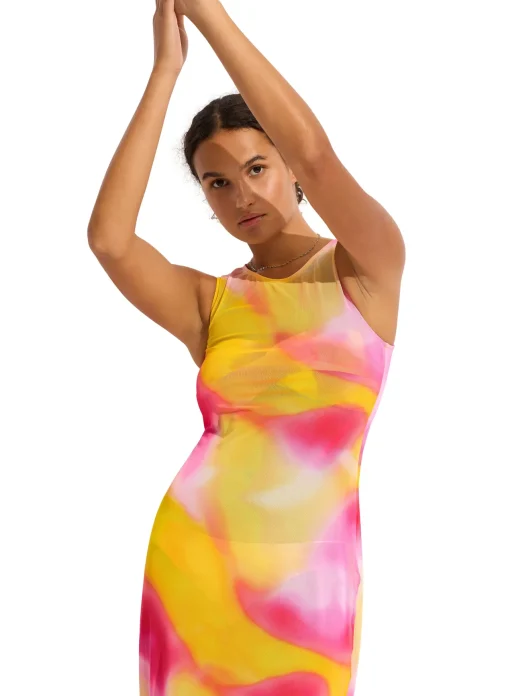 Colour Crush Mesh Midi Cover Up