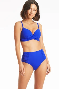 Essentials Cross Front Moulded Cup Underwire Bra
