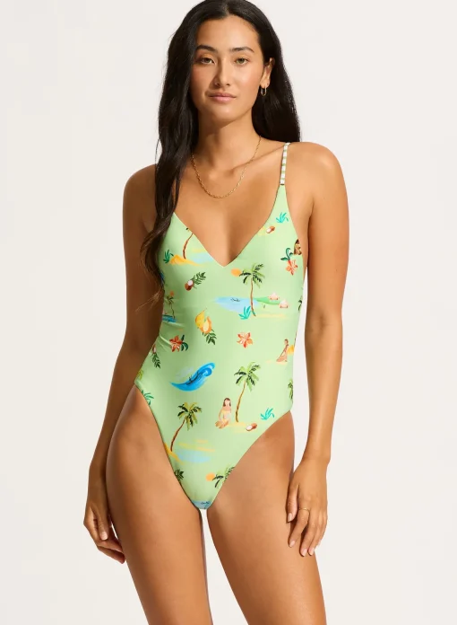 Isla Palm V Neck One Piece