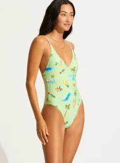 Isla Palm V Neck One Piece