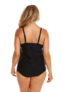 Its All About Black 3 Tier Tankini Top