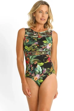 Meka Mesh High Neck Mastectomy One Piece