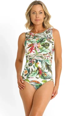 Meka Mesh High Neck Mastectomy One Piece