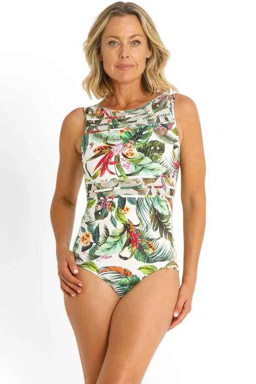 Meka Mesh High Neck Mastectomy One Piece