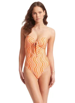 Mod Squad Twist Tie Front One Piece