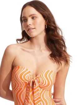 Mod Squad Twist Tie Front One Piece