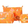 Retro Peach Flowers Lucy Large Pocket