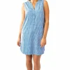 Sally Sleeveless Shirt Dress Stripes