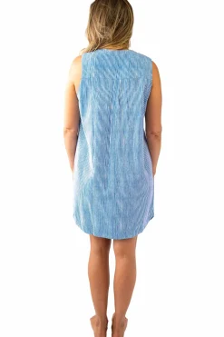 Sally Sleeveless Shirt Dress Stripes