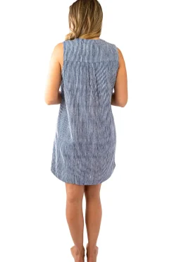 Sally Sleeveless Shirt Dress Stripes